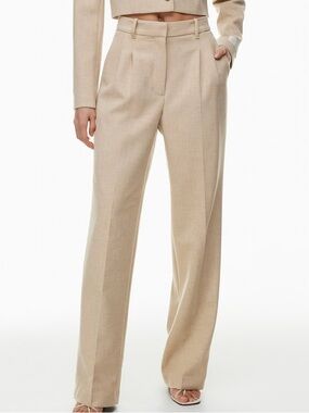 Aritzia Wilfred The Effortless Pant 12 Heathered Oat Beige Career Classic